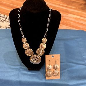 Silpada Sterling Boho Necklace with Matching Earrings